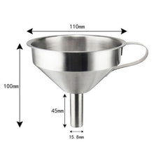 將圖片載入圖庫檢視器 Stainless Steel Kitchen Funnel With Removable Strainer Filter Cooking Oil
