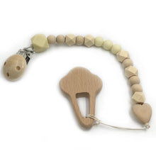 將圖片載入圖庫檢視器 Organic Wooden Animal Teether Natural Teething Grasping Toy Silicone Bead
