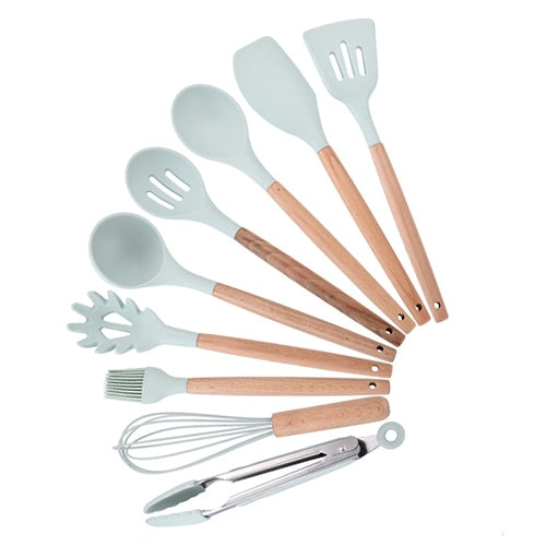 Silicone Kitchen Cooking Utensils Set With Storage Box