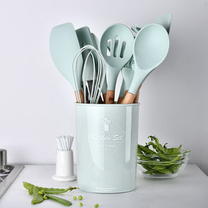 Silicone Kitchen Cooking Utensils Set With Storage Box