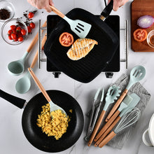將圖片載入圖庫檢視器 Silicone Kitchen Cooking Utensils Set With Storage Box
