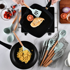 Silicone Kitchen Cooking Utensils Set With Storage Box