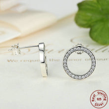 將圖片載入圖庫檢視器 Jewelry Silver Lucky Forever Circular Stud Earrings For Women Authentic Original
