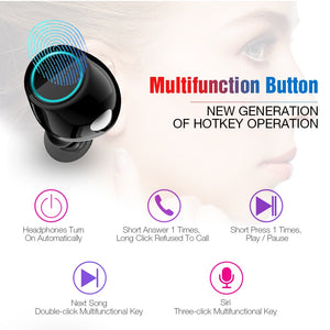 Wireless Earphones Stereo Headset Bluetooth Earphone with Mic and Charging Box
