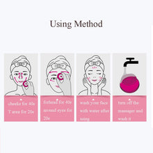 將圖片載入圖庫檢視器 Facial Cleansing Brush Mini USB Charging Silicone Face Cleanser Waterproof Ultrasonic Skin Scrubber

