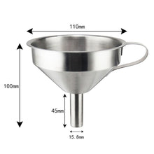 將圖片載入圖庫檢視器 Stainless Steel Kitchen Funnel With Removable Strainer Filter Cooking Oil

