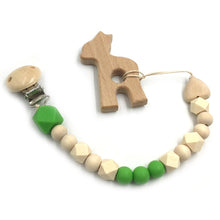 將圖片載入圖庫檢視器 Organic Wooden Animal Teether Natural Teething Grasping Toy Silicone Bead
