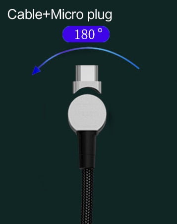 rotation Magnetic Micro USB Cable Fast Charging Type C Cable Magnetic Charger