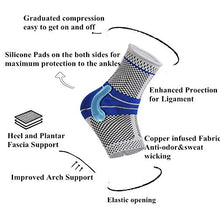 將圖片載入圖庫檢視器 Fitness Compression Ankle Protector Basketball Football Tennis Silica Gel Pad

