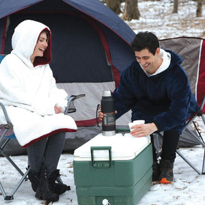 Extra Large Hood Soft Plush Blanket Outdoor Wool Hoodie