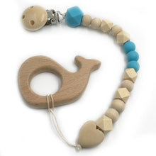將圖片載入圖庫檢視器 Organic Wooden Animal Teether Natural Teething Grasping Toy Silicone Bead
