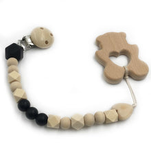 將圖片載入圖庫檢視器 Organic Wooden Animal Teether Natural Teething Grasping Toy Silicone Bead
