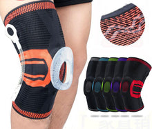 將圖片載入圖庫檢視器 Patella Knee Protector Brace Elastic Silicone Spring Knee Pad Training Knitted Compression
