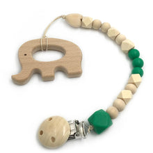 將圖片載入圖庫檢視器 Organic Wooden Animal Teether Natural Teething Grasping Toy Silicone Bead
