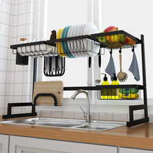 將圖片載入圖庫檢視器 Black 65/85cm Stainless Steel Kitchen Dish Rack
