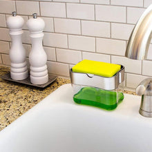 將圖片載入圖庫檢視器 Sponge Box Soap Dispenser Double Layer Kitchen Plastic Soap Dispenser Sponge Scrubber
