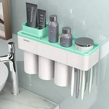 將圖片載入圖庫檢視器 Magnetic Adsorption Toothbrush Holder Inverted Cup Wall Mount Bathroom Cleanser Storage Rack
