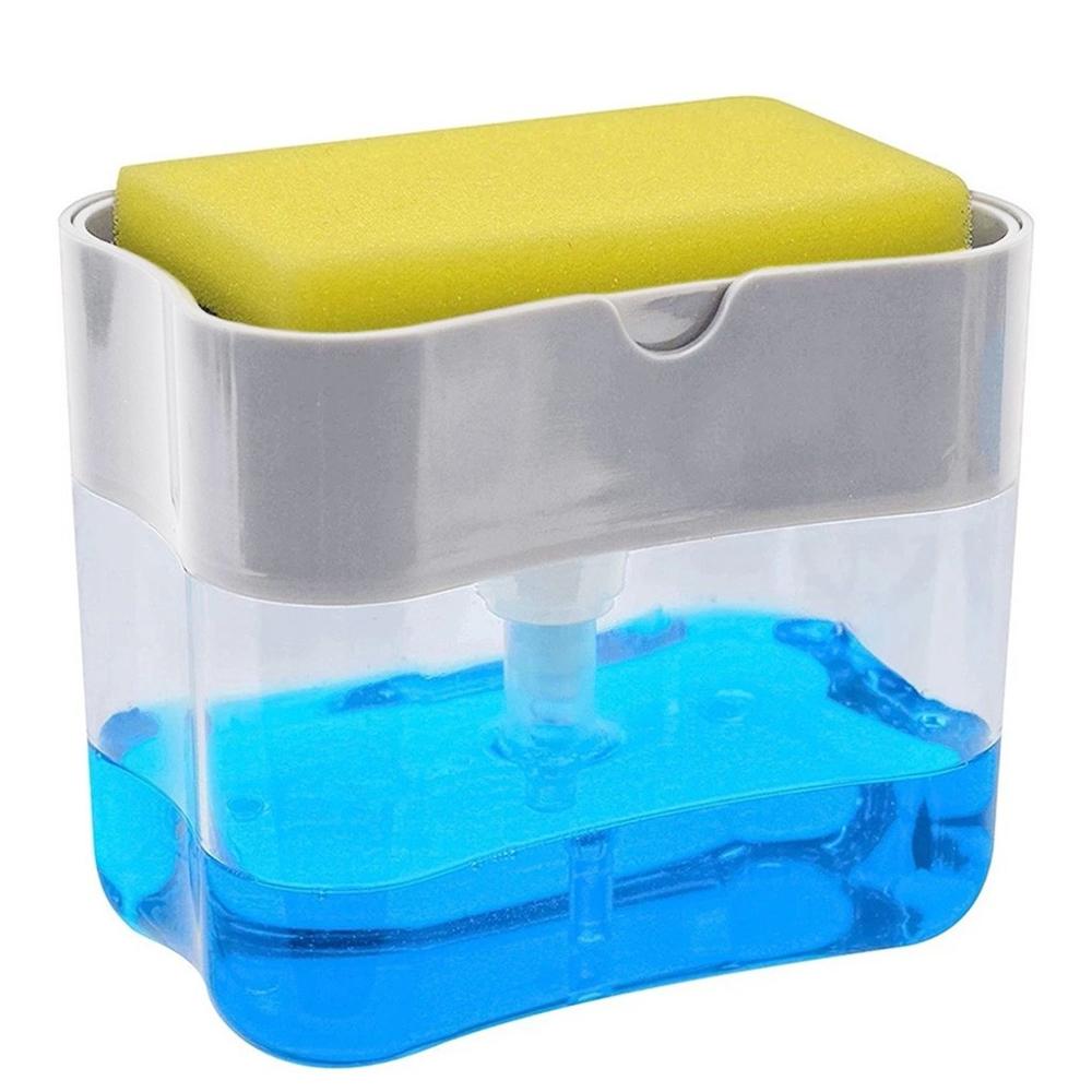 Sponge Box Soap Dispenser Double Layer Kitchen Plastic Soap Dispenser Sponge Scrubber