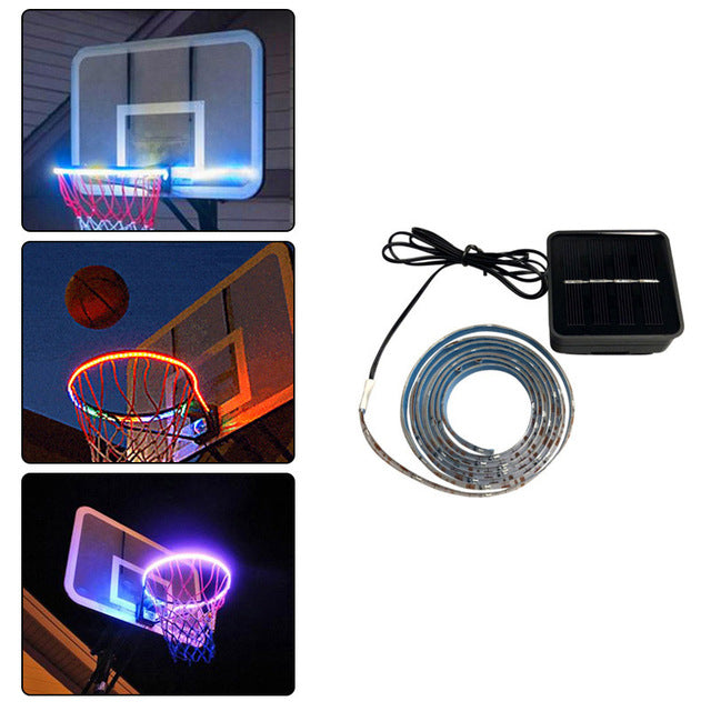 LED Basketball Hoop Light Rim Changing  Induction Lamp Shoot Hoops Solar Light