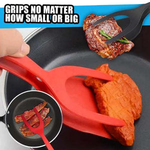 Grip and Flip Tongs Egg Spatula Tongs Clamp Pancake Fried Egg French Toast Omelet