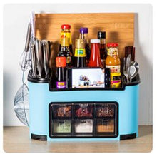 將圖片載入圖庫檢視器 kitchen shelf condiment box, condiment pot, bottle set combination
