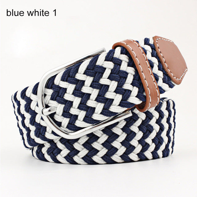 Men Women Belt Striped Elastic