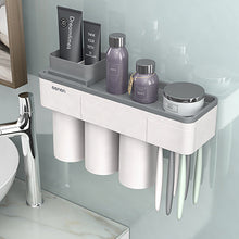將圖片載入圖庫檢視器 Magnetic Adsorption Toothbrush Holder Inverted Cup Wall Mount Bathroom Cleanser Storage Rack
