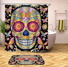 將圖片載入圖庫檢視器 Sugar Skull Waterproof Polyester Fabric Shower Curtain For Bathroom Products
