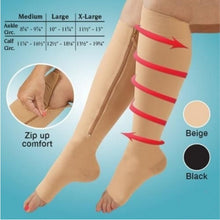 將圖片載入圖庫檢視器 Women Men Unisex Compression Socks Zipper Leg Support Knee Socks
