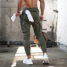 將圖片載入圖庫檢視器 Jogger Sweatpants Men Gym Workout Fitness Cotton Trousers
