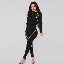 將圖片載入圖庫檢視器 Women Black Full Sleeve Sports Jumpsuit
