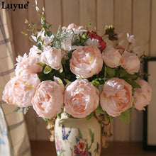 將圖片載入圖庫檢視器 Artificial flowers Peony Vivid flores artificiales Fake Silk Rose
