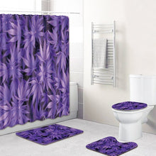 將圖片載入圖庫檢視器 Printing Maple Leaf Bathroom Mats Shower Curtain 4pcs Bath Mat Sets
