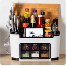 將圖片載入圖庫檢視器 kitchen shelf condiment box, condiment pot, bottle set combination
