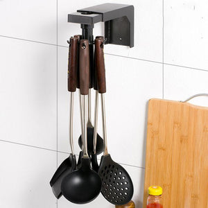 Kitchen Storage Racks Hooks Free Punch Wall-mounted Rotating Storage Rack For
