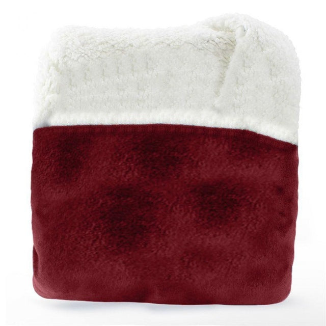 Extra Large Hood Soft Plush Blanket Outdoor Wool Hoodie