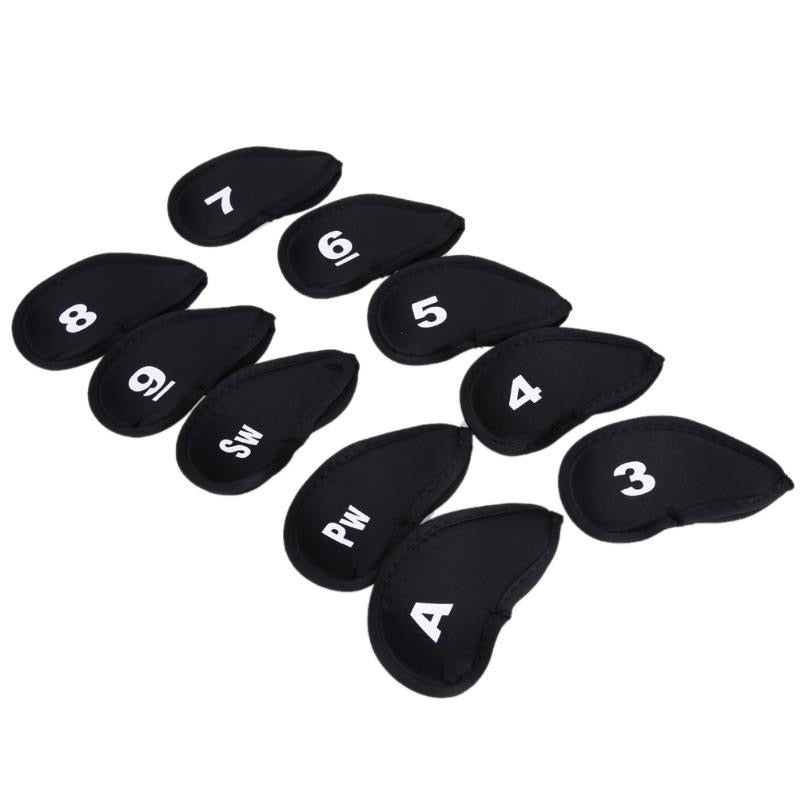 Golf Club Head Covers Iron Putter Protective Case HeadCovers Set Neoprene Black Gold Head