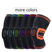 將圖片載入圖庫檢視器 Patella Knee Protector Brace Elastic Silicone Spring Knee Pad Training Knitted Compression
