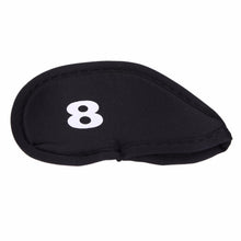 將圖片載入圖庫檢視器 Golf Club Head Covers Iron Putter Protective Case HeadCovers Set Neoprene Black Gold Head
