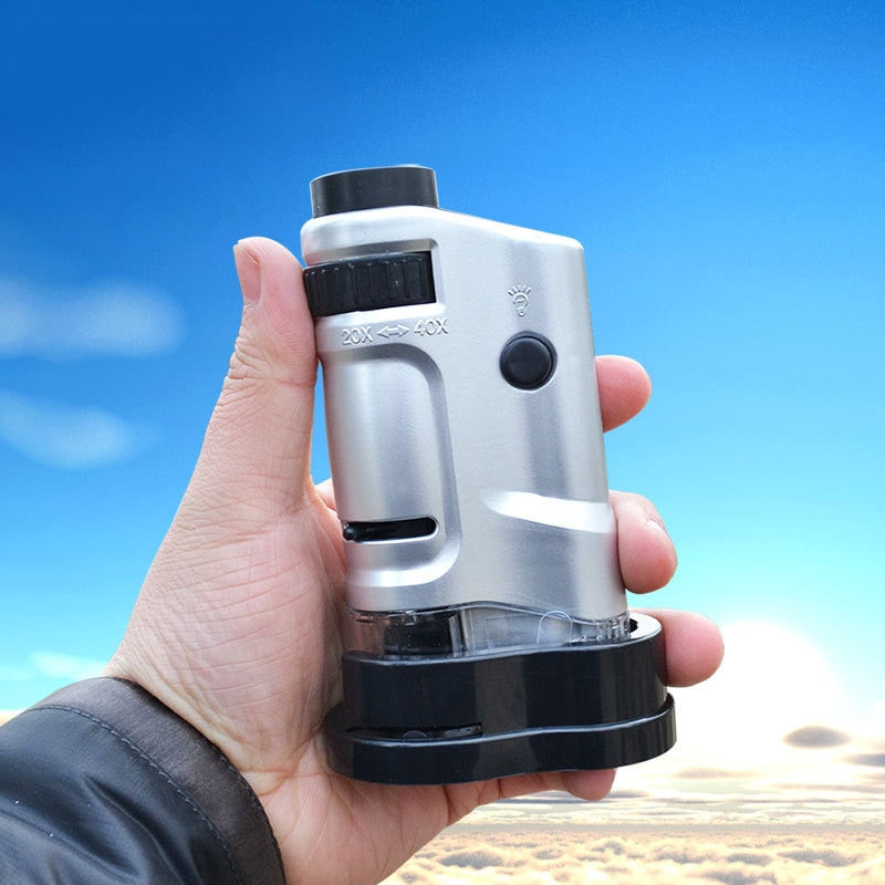 Mini Microscope Handheld Portable Microscope with LED Light