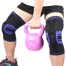 將圖片載入圖庫檢視器 Patella Knee Protector Brace Elastic Silicone Spring Knee Pad Training Knitted Compression

