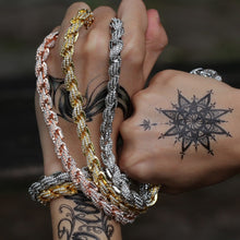 將圖片載入圖庫檢視器 Men Women Rope Chain Necklace Iced Out Rhinestones Hip hop Necklaces Jewelry
