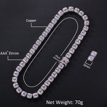 將圖片載入圖庫檢視器 Men Women Square Cubic Zirconia Tennis Chains Top Quality
