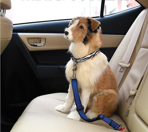 Reflective pet seat belt nylon dog traction rope
